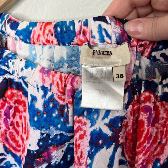 Fuzzi by jean paul gaultier Floral Print Off-Shoulder Chiffon Blouse 38 - Picture 11 of 13